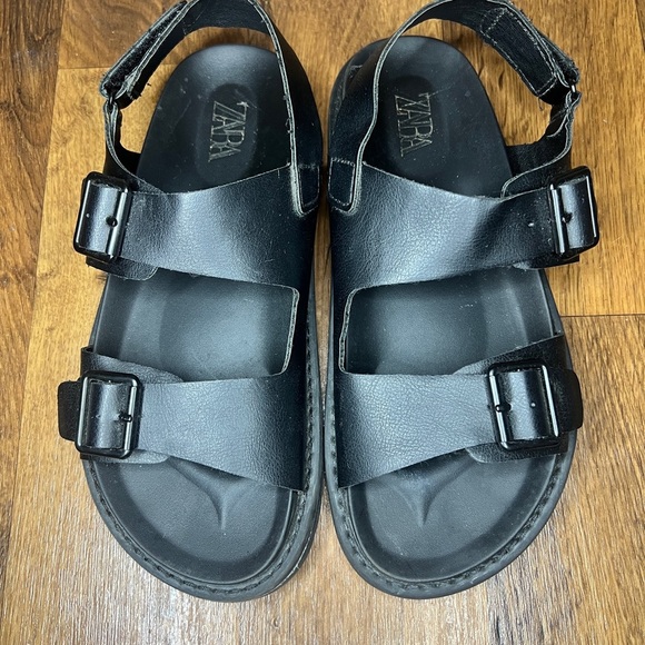 Zara leather sandals size 37 - Picture 1 of 4